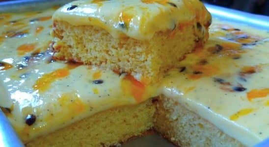 Bolo mousse de maracujá