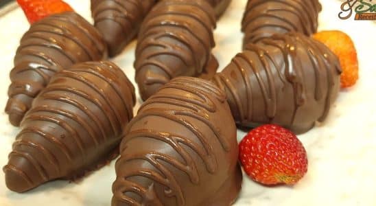 Morango com chocolate