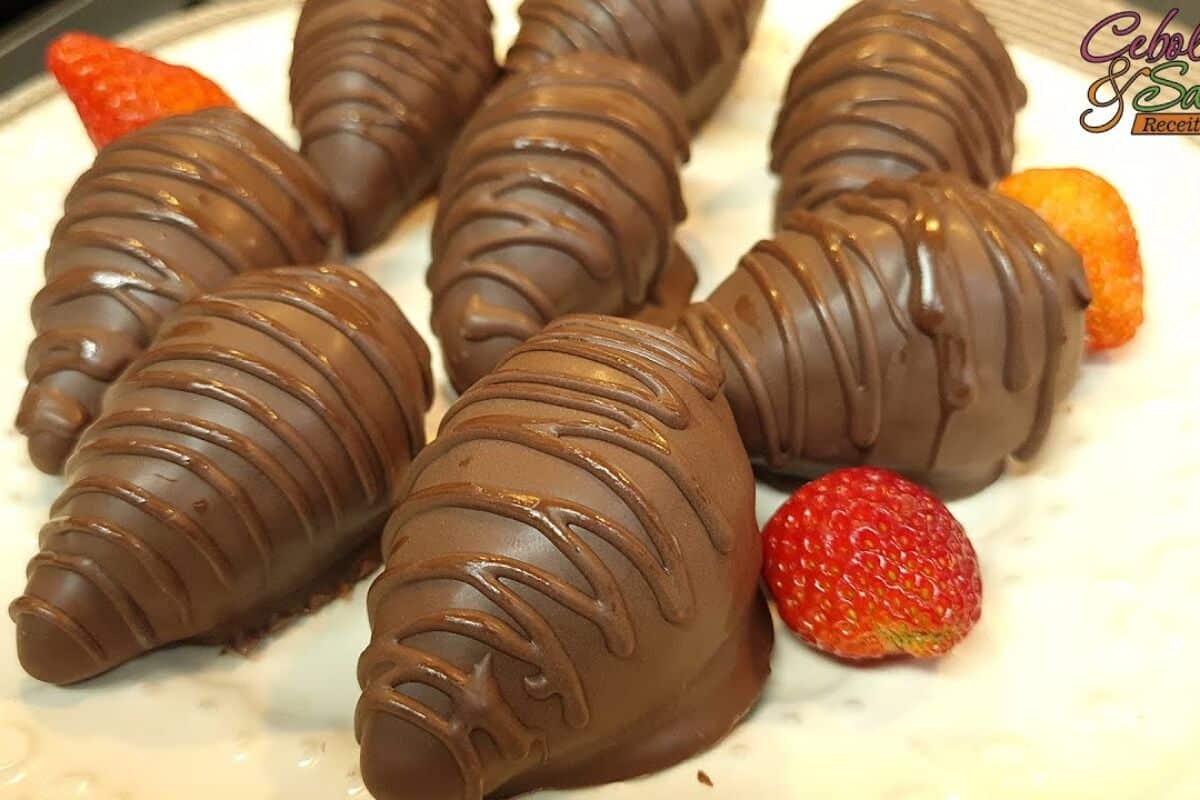 Morango com chocolate