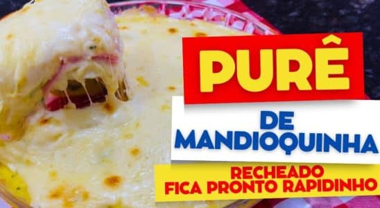 Purê de mandioquinha recheado