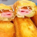 Salgado de presunto e queijo