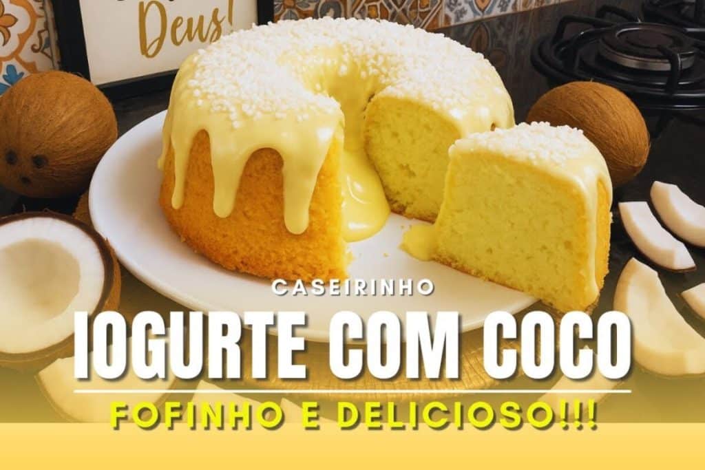 Bolo de iogurte com coco