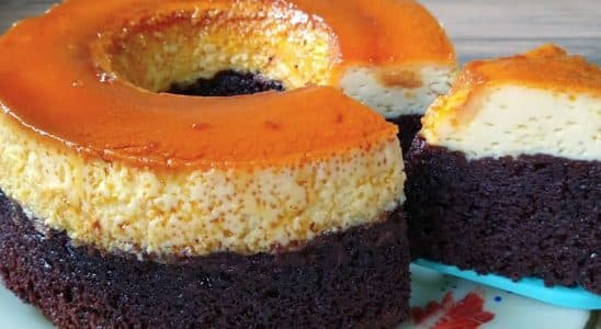 Bolo pudim de chocolate