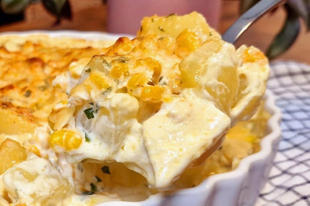 Batata gratinada com milho