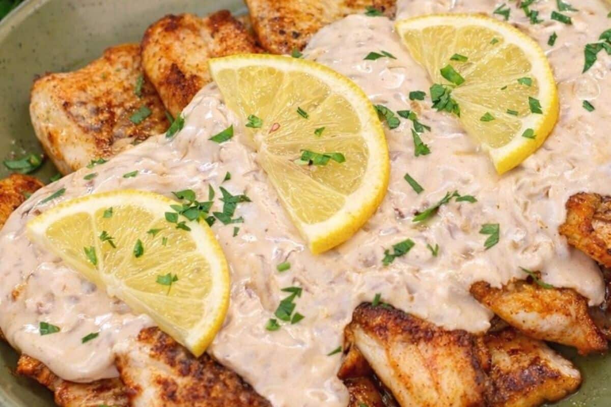 Filé de peixe cremoso