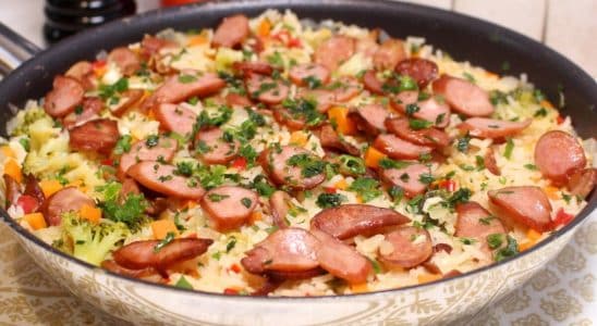 Arroz com linguiça