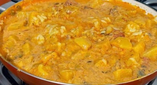 Batata cremosa com sardinha