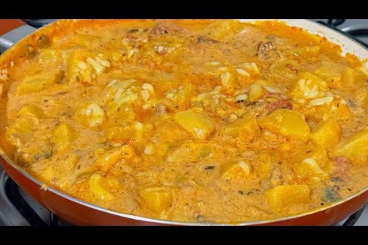 Batata cremosa com sardinha