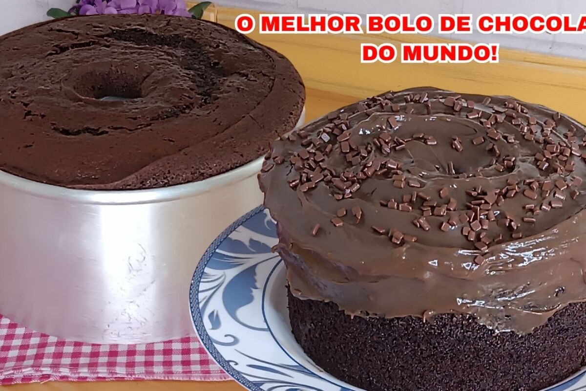 Bolo chocolatudo com bastante cobertura e uma massa fofinha, que será um sucesso em sua casa 89 Bolo chocolatudo