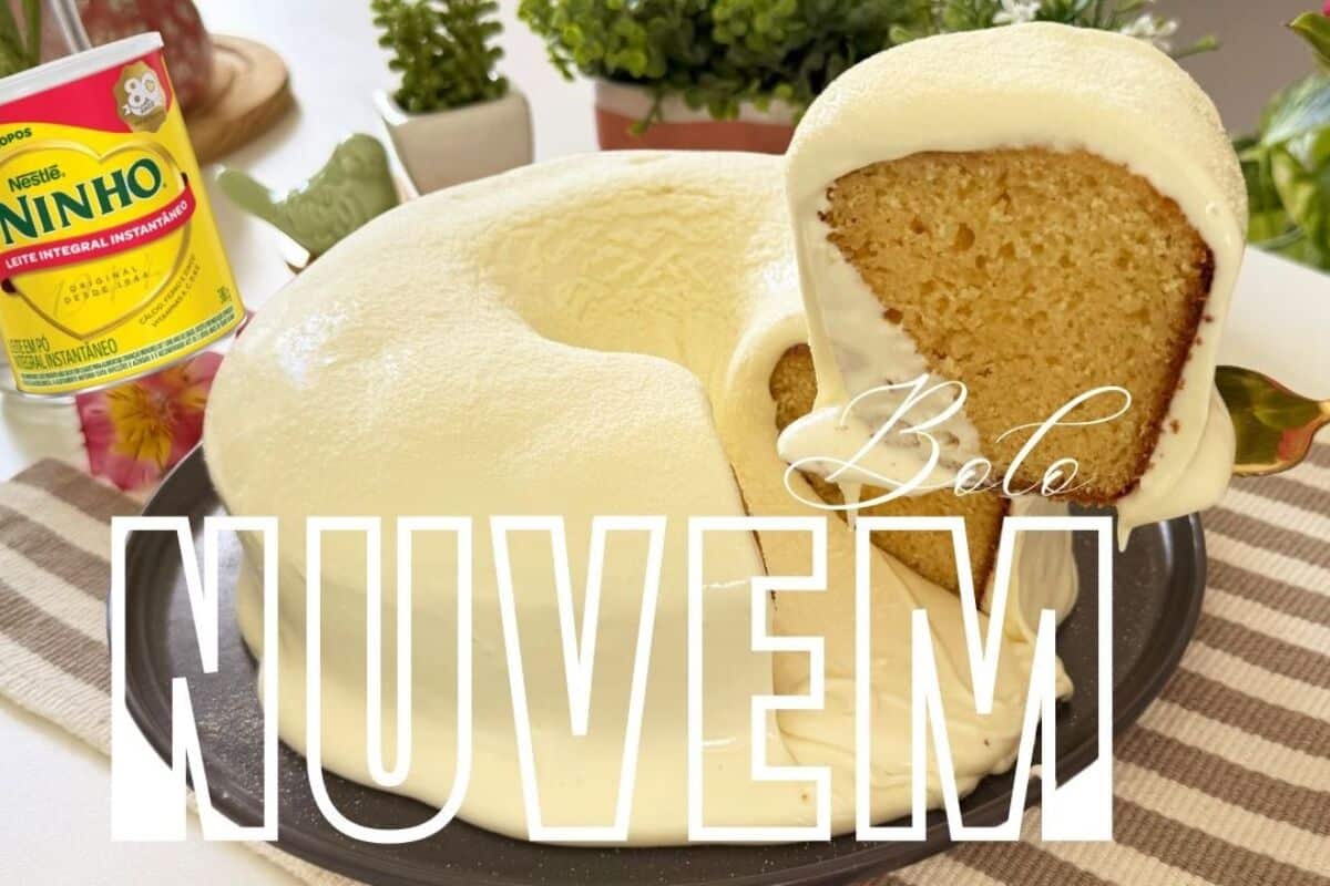 Bolo nuvem super leve e tão fofinho que parece que vai desmanchar na boca, uma gostosura 83 Bolo nuvem