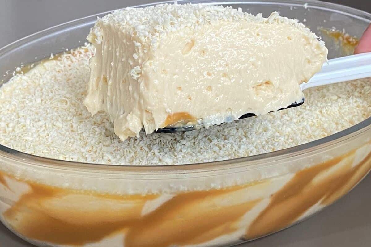 Cremoso de abacaxi e doce de leite delicioso, feito sem precisar ir ao fogo de um jeito prático 43 Cremoso de abacaxi e doce de leite
