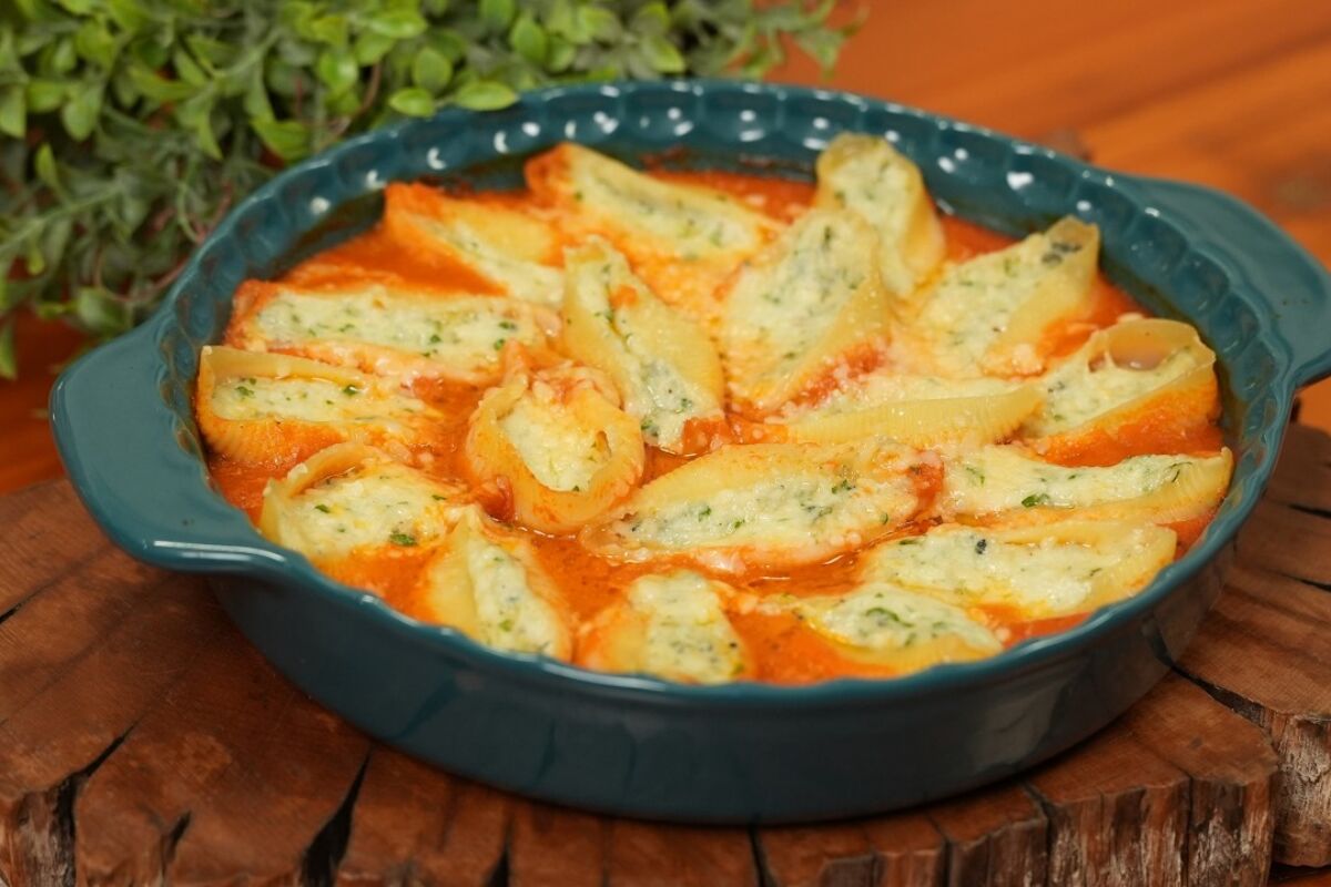 Conchiglione 5 queijos super cremoso com uma massa recheada maravilhosa e fácil de fazer 187 Conchiglione 5 queijos
