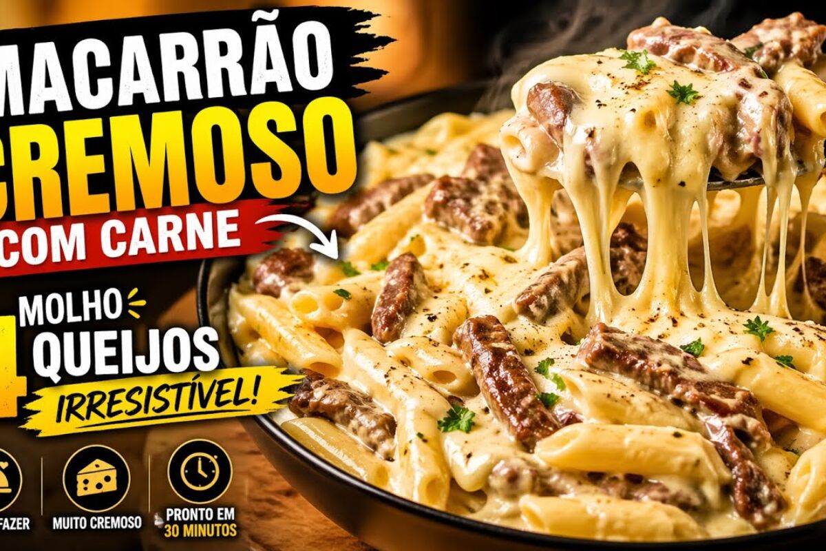 Macarrão com molho 4 queijos