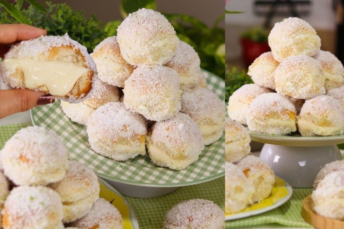 Pãozinho lua de mel de limão super fofinho e com um creme azedinho na medida certa 109 Pãozinho lua de mel de limão