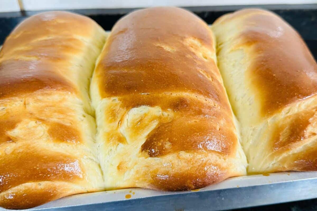 Pão caseiro com creme de leite que fica delicioso e incrivelmente macio, perfeito para o seu café 194 Pão caseiro com creme de leite