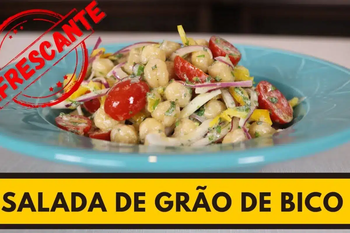 Salada de grão de bico com molho de iogurte e hortelã, muito refrescante, nutritiva e saborosa 43 Salada de grão de bico