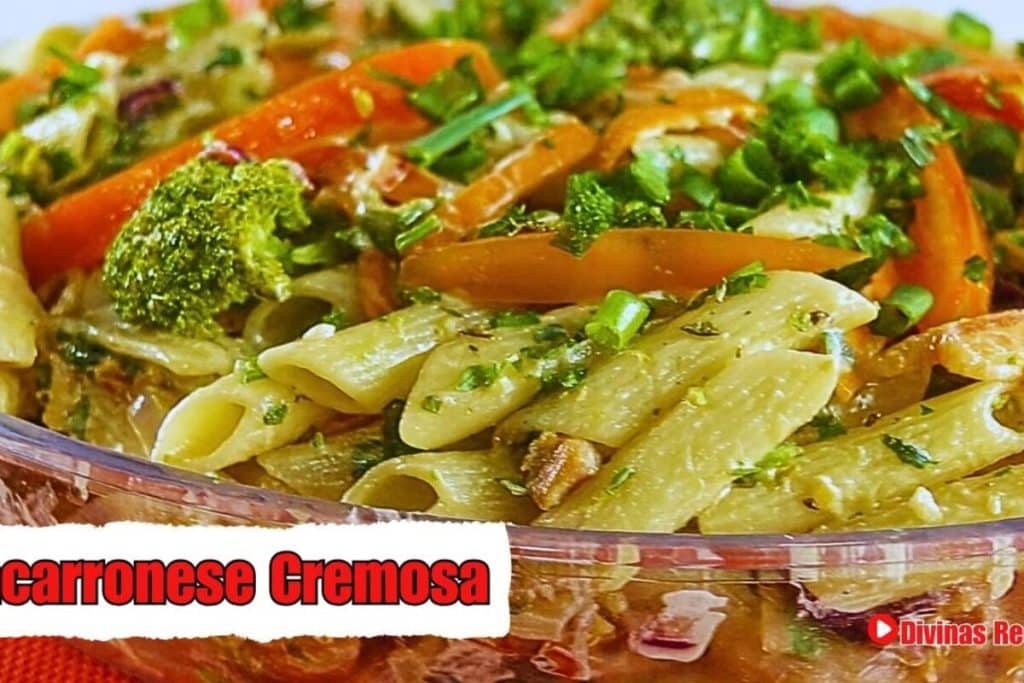 Salada de macarrão cremosa feita de um jeito rápido e fácil, um acompanhamento incrível 100 Salada de macarrão cremosa
