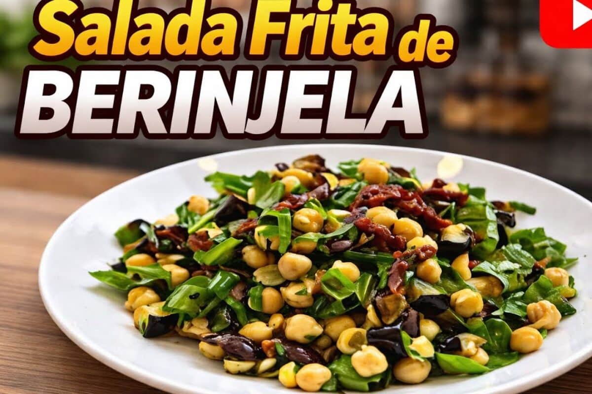 Salada frita de berinjela bem temperada, um acompanhamento delicioso e diferente 183 Salada frita de berinjela