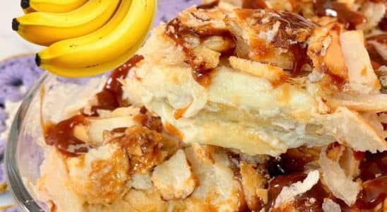 Sobremesa de banana frita