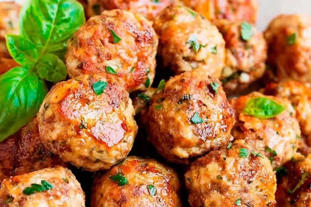 Almôndegas de carne moída com bastante molho de tomate caseiro e tempero perfeito para você arrasar 4 Almôndegas de carne moída