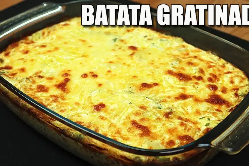 Batata gratinada com bastante queijo que fica pronta em poucos minutos no forno, simples e deliciosa 4 Batata gratinada