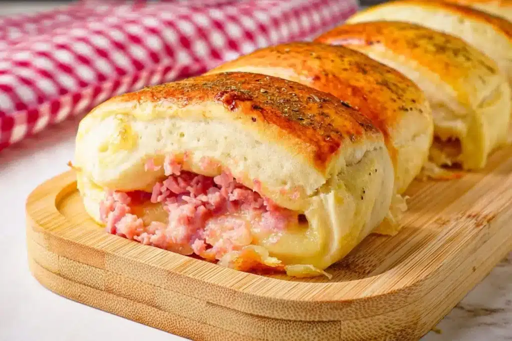 Lanche italiano super recheado com presunto e queijo feito com uma massa sem sovar que a família vai amar 4 Lanche italiano