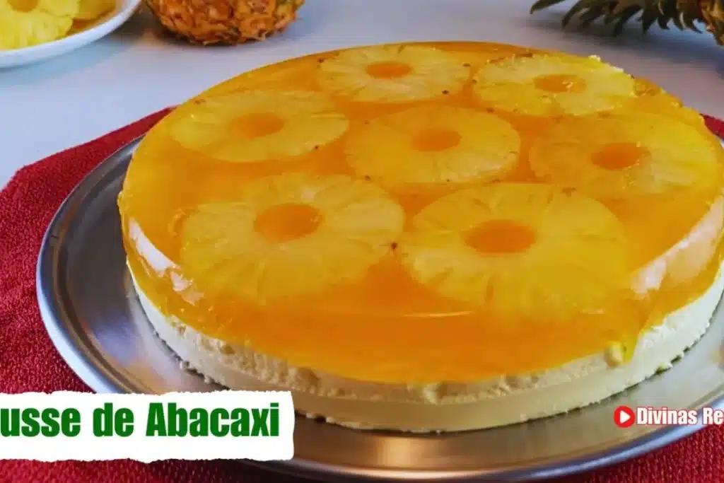 Mousse de abacaxi feito com uma dica especial para não talhar que fica bem cremoso e lindo 4 Mousse de abacaxi