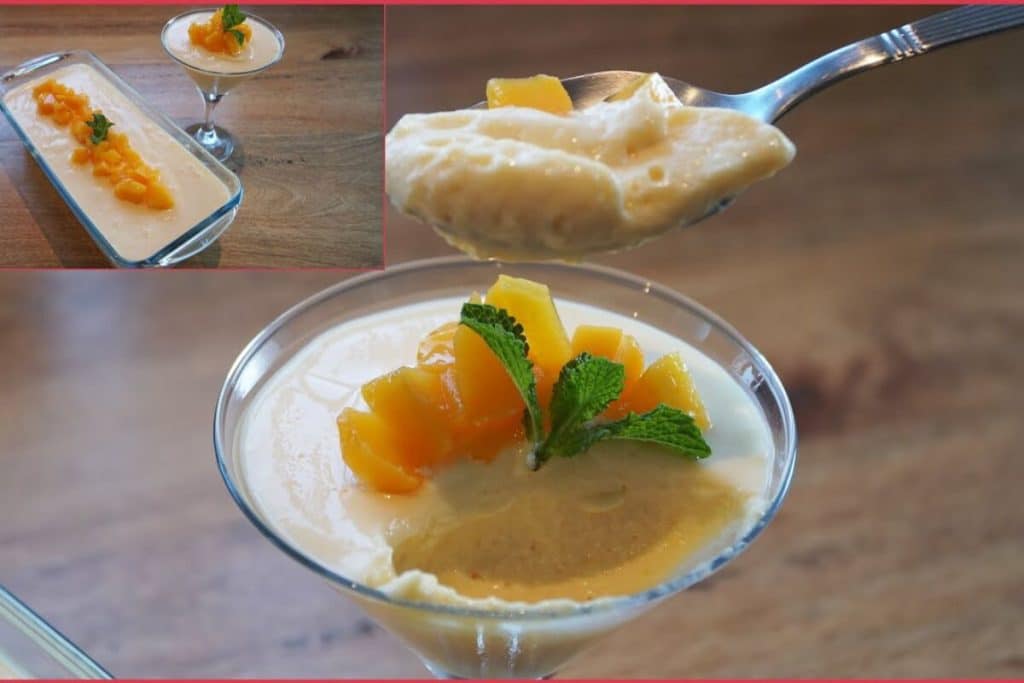 Mousse de pêssego rápida e fácil de preparar, para ficar com uma textura aveludada incrível 172 Mousse de pêssego