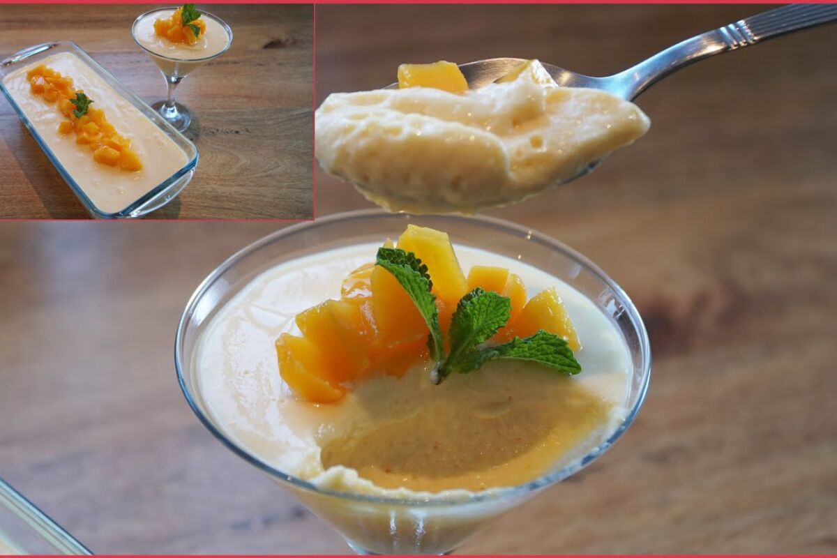Mousse de pêssego rápida e fácil de preparar, para ficar com uma textura aveludada incrível 171 Mousse de pêssego