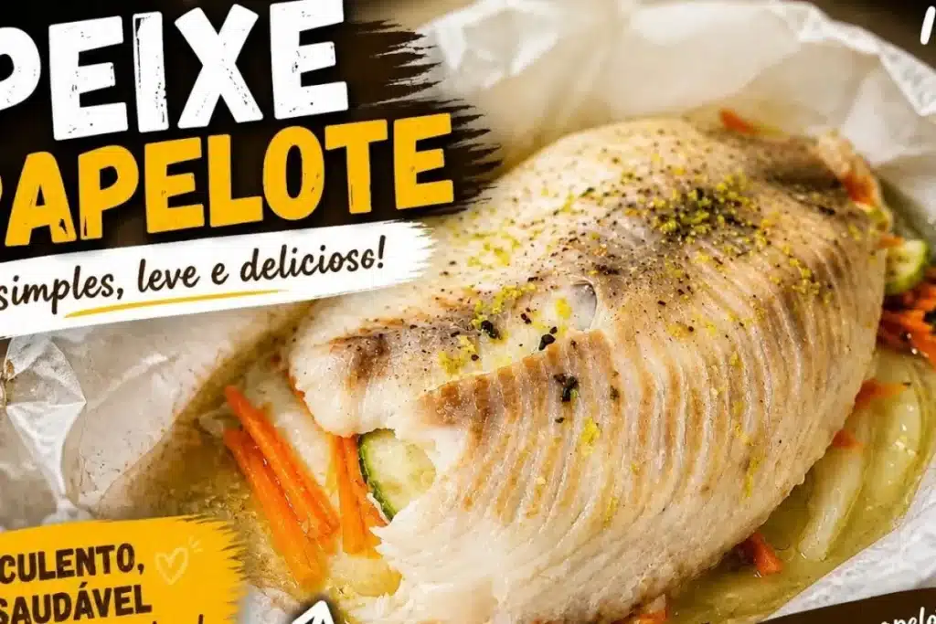 Peixe assado no papelote que fica incrivelmente leve e saboroso, feito com um tempero especial 4 Peixe assado