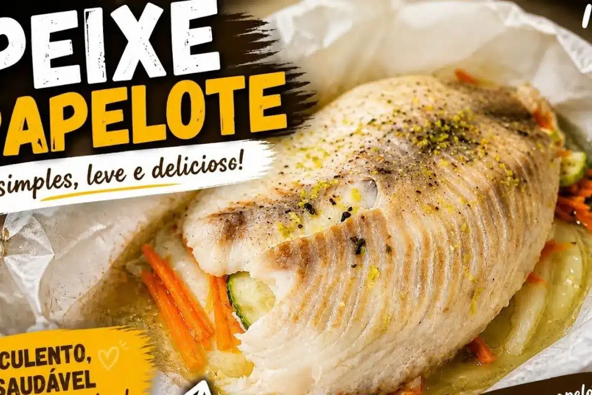 Peixe assado no papelote que fica incrivelmente leve e saboroso, feito com um tempero especial 100 Peixe assado