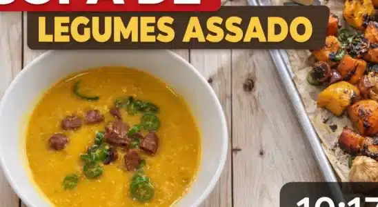 Sopa de legumes assados no forno com ervas aromáticas e batidos, para um jantar super saboroso 3 Sopa de legumes assados