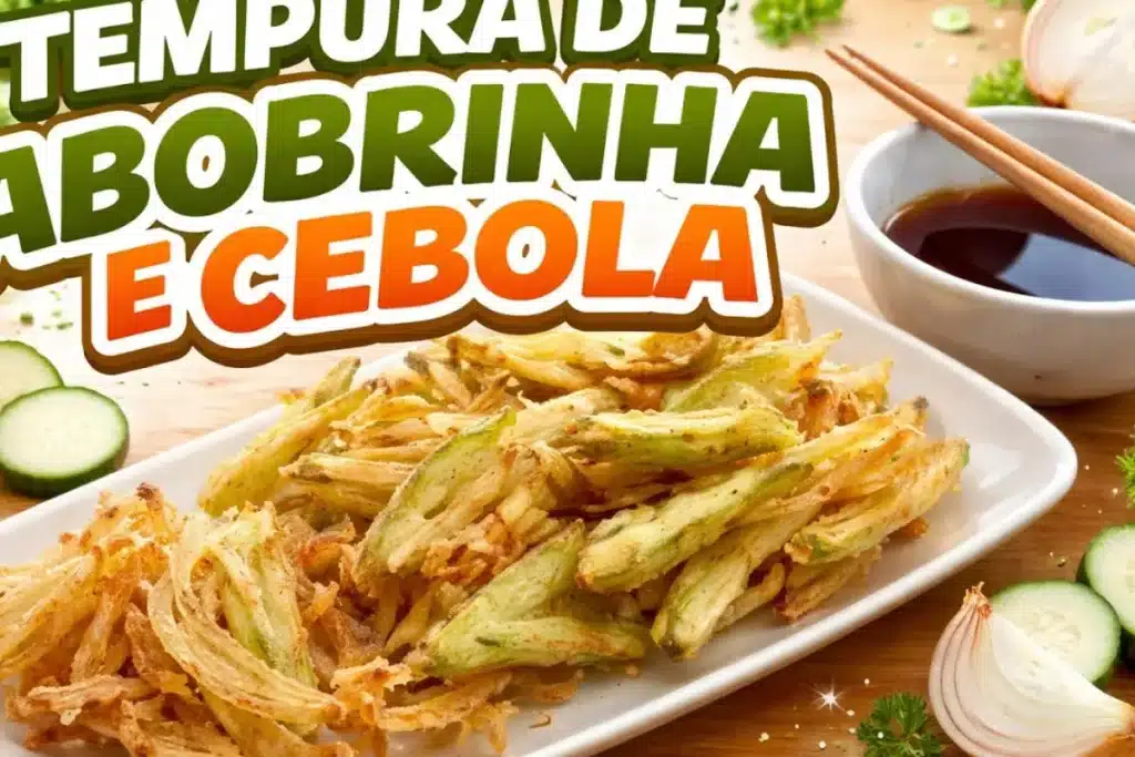 Tempurá de abobrinha e cebola bem sequinho e crocante, um petisco maravilhoso para o final de semana 4 Tempurá de abobrinha e cebola