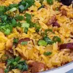Arroz soltinho com bacon e linguiça feito na frigideira de um jeito muito simples e gostoso 1 Arroz soltinho
