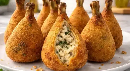 Coxinhas sem massa muito recheadas de frango, super cremosas por dentro e com uma casquinha irresistível 2 Coxinhas sem massa