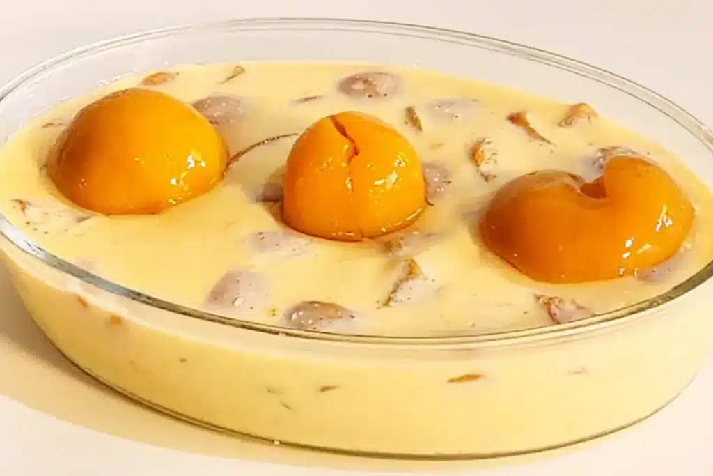 Gelado de pêssego super cremoso feito de um jeito simples, uma sobremesa refrescante e divina 4 Gelado de pêssego