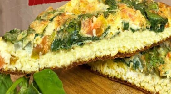Omelete assado de espinafre