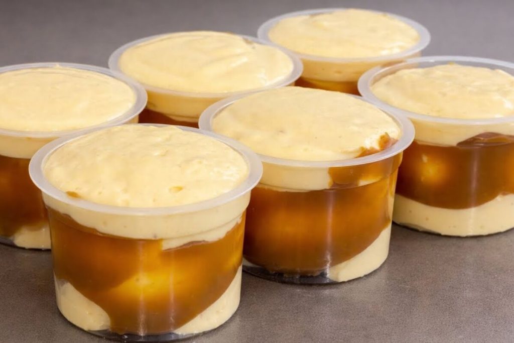Sobremesa de maracujá com doce de leite