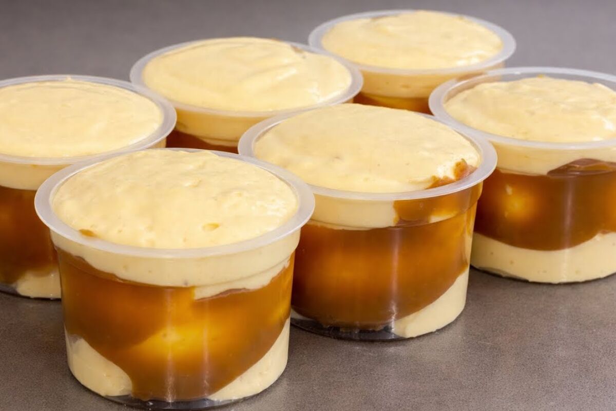Sobremesa de maracujá com doce de leite