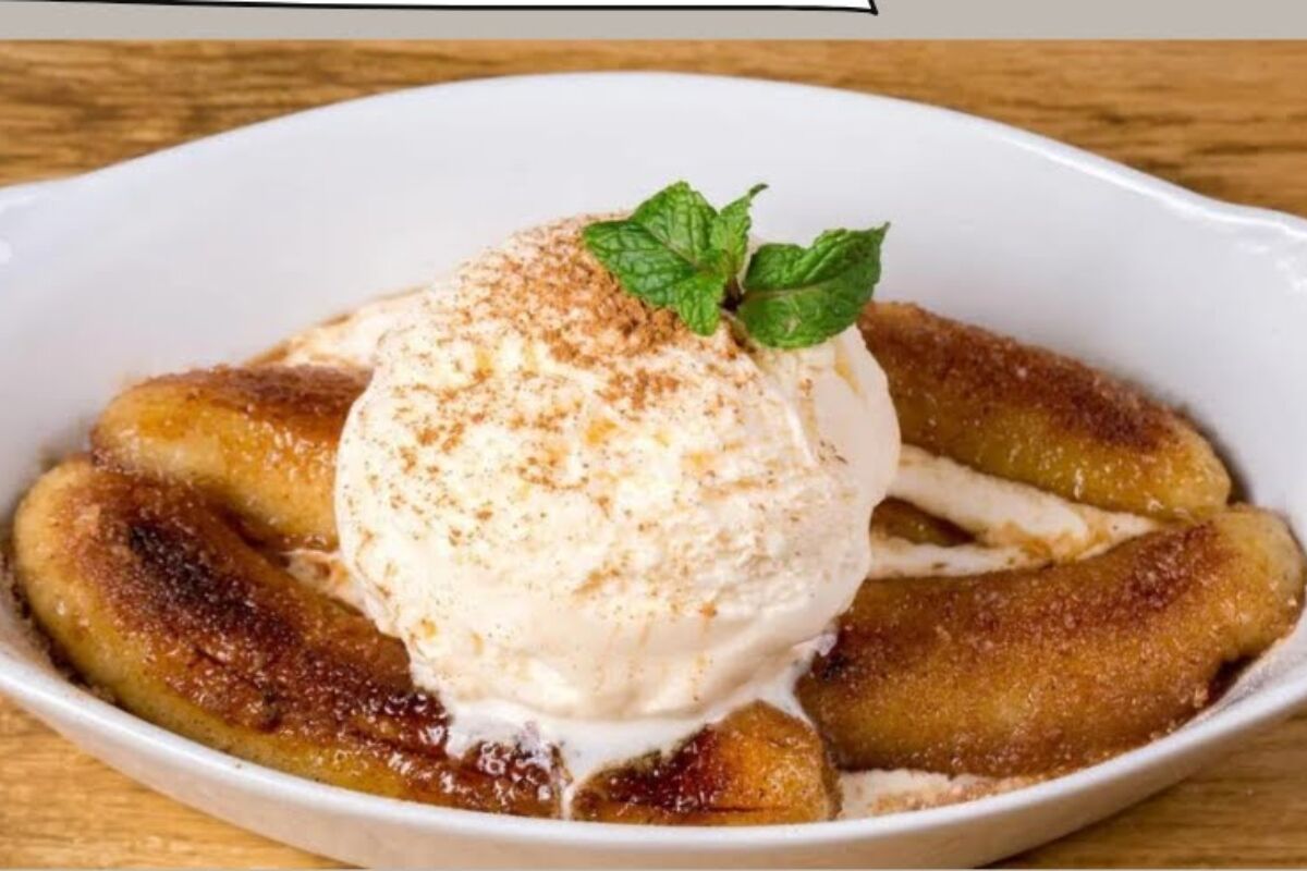 Sobremesa de restaurante feita no estilo banana flambada, um doce quente irresistível que vai encantar a todos 47 Sobremesa de restaurante