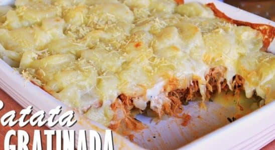 Batata gratinada com frango