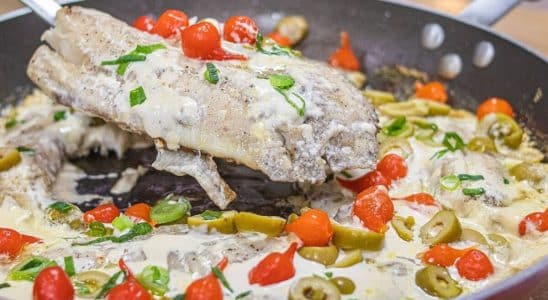 Filé de peixe cremoso