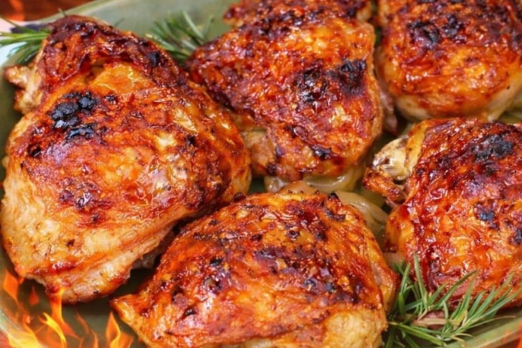 Frango assado crocante