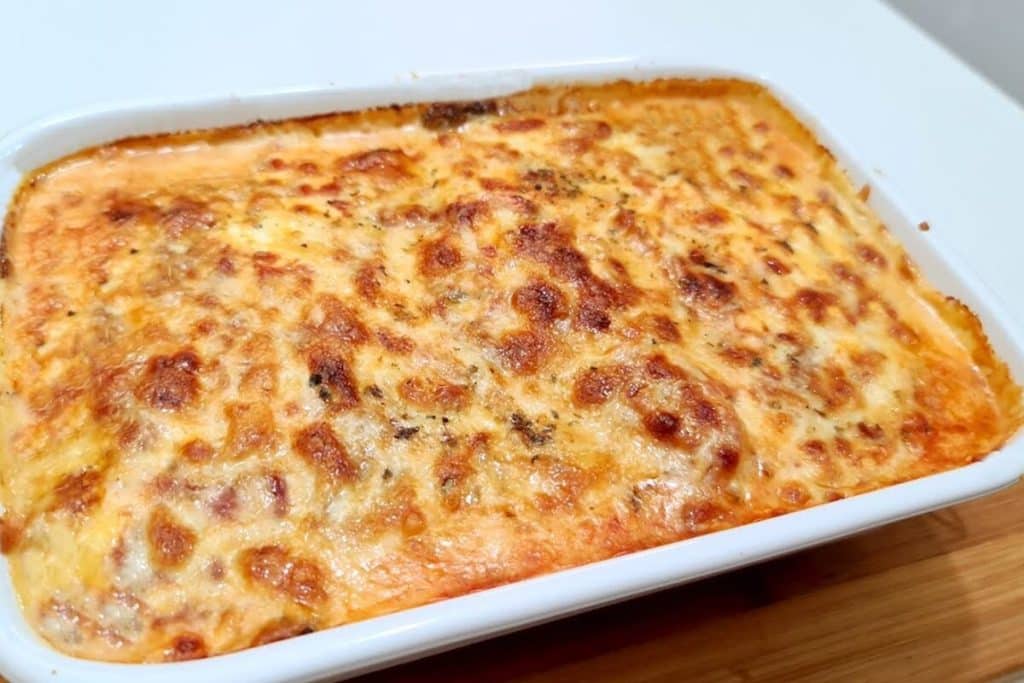 Peixe cremoso no forno