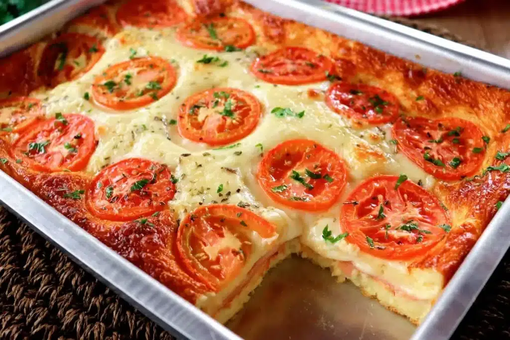 Bauru de forno rápido com massa super fofinha e bastante queijo e presunto, para aquele lanche incrível 4 Bauru de forno