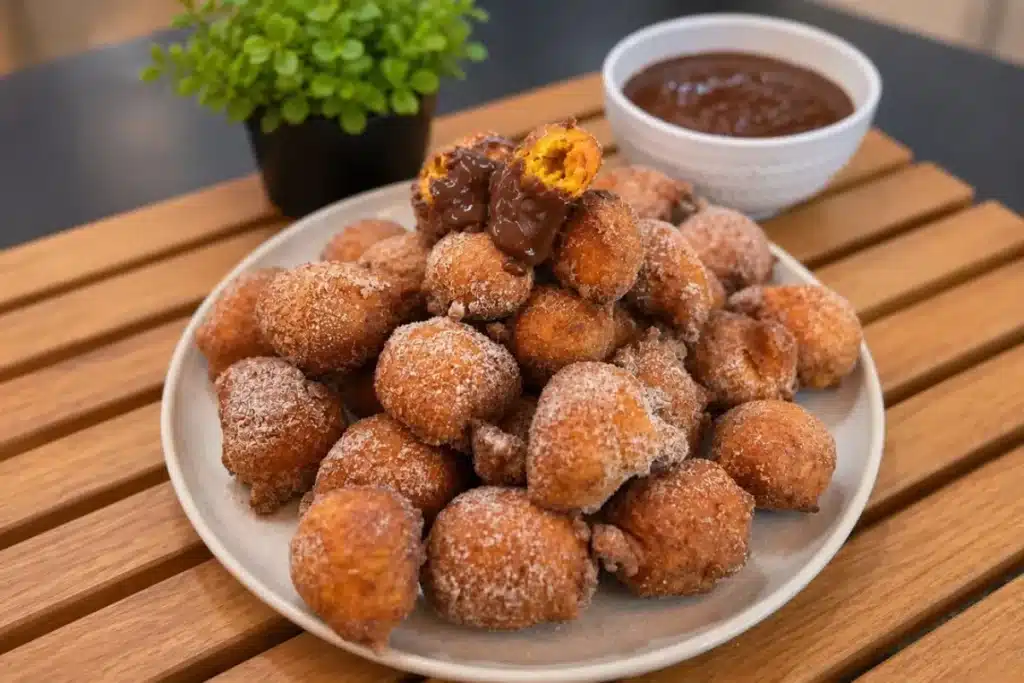Bolinho de chuva de cenoura com cobertura de chocolate super fácil e rápido que todos adoram 4 Bolinho de chuva de cenoura