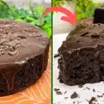 Bolo de chocolate sem glúten feito sem leite e sem açúcar, para você saborear sem sair da dieta 1 Bolo de chocolate sem glúten
