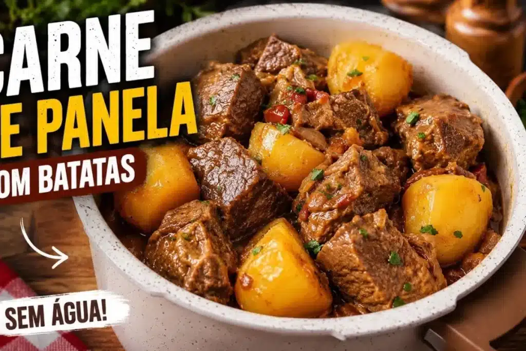 Carne de panela com batata feita sem água, muito suculenta e tão macia que desmancha na boca 4 Carne de panela com batata