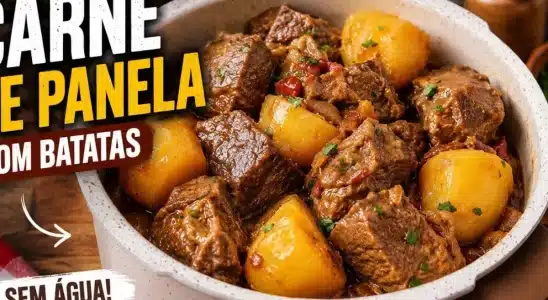 Carne de panela com batata feita sem água, muito suculenta e tão macia que desmancha na boca 3 Carne de panela com batata
