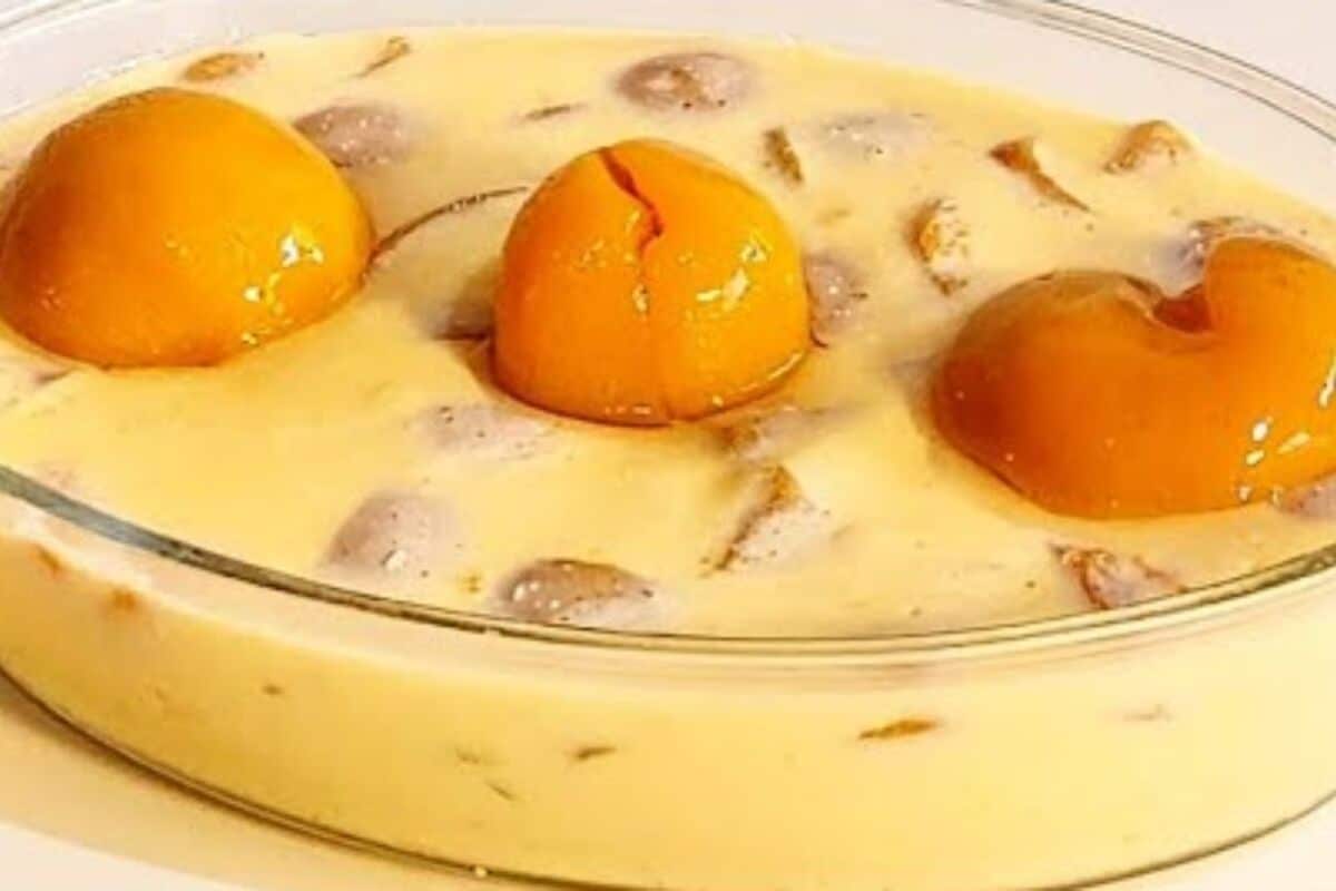 Gelado de pêssego muito rápido, fácil e refrescante, uma sobremesa maravilhosa 77 Gelado de pêssego